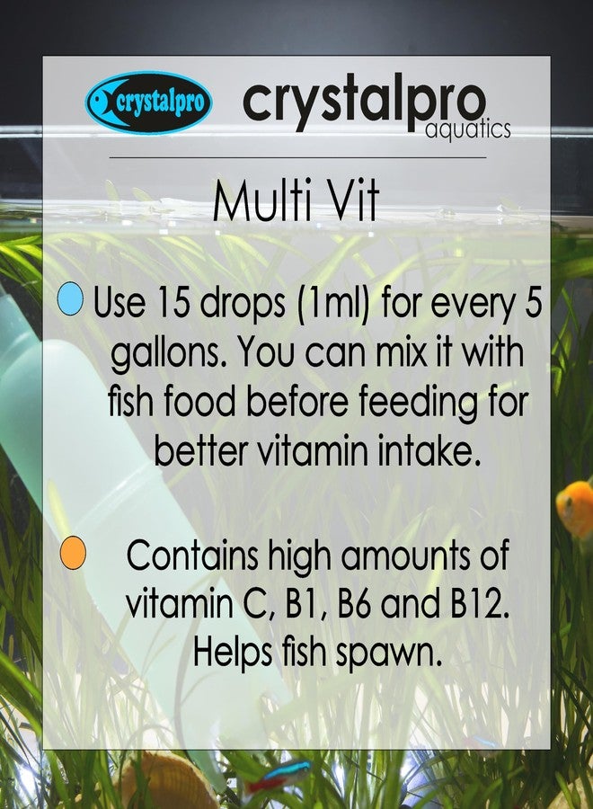 Crystalpro Multi VIT 4.22 Oz - Balanced MultiVitamin Supplement for Freshwater Fish - Healthy Water Conditions for Freshwater Aquariums (125 ml) - Image 5